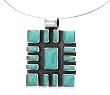 Sterling Silver Handmade Turquoise Pendant, 16"