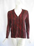 Prada womens red print cardigan sweater 38