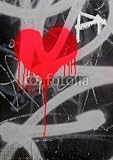 Wallmonkeys Peel and Stick Wall Decals - Bleeding Heart Graffiti - 18"H x 13"W Removable Graphic