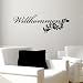 Wandtattoo Wandaufkleber Sticker "Willkommen" tiefrot