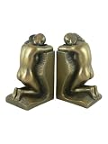 Art Deco SOLITUDE Bronzed Bookends by O.Tupton Unusual Gift