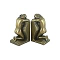 Art Deco SOLITUDE Bronzed Bookends by O.Tupton Unusual Gift