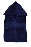Produkt-Bild: Damen und Herren Microfaser SOFT FLEECE Bademantel mit Kaputze L in BLAU