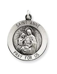 Sterling Silver Antiqued Saint Anne Medal