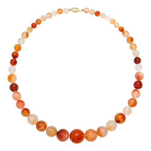 Click To 6-16mm Graduated Multicolor Red Onyx Necklace with 14K Yellow Gold Clasp Details... 6-16mm Graduated Multicolor Red Onyx Necklace with 14K Yellow Gold Clasp