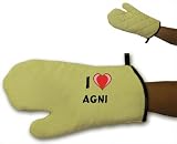 100% Cotton BBQ Grill Glove with I Love Agni