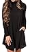 POGT Women's Sexy Long Sleeve Knitted Casual A-Line Sweater Dress with Pockets