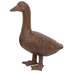 Extra Large Iron Standing Goose ~ Garden Statue ~ Brown by 