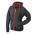 Sportliche Gecko Collection Damenjacke mit Kapuze, Innenseite Fleece in tollen Kontrastfarben mit dezentem Gecko Druck.