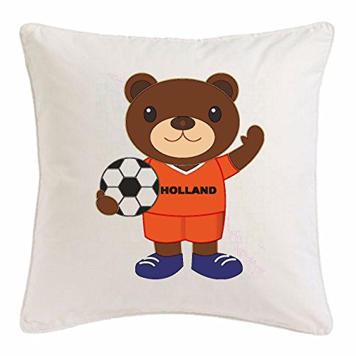Kissenbezug 40x40cm “TEDY BÄR HOLLAND NIEDERLANDE FOOTBALL DEUTSCHLAND GERMANY WELTMEISTER EUROPAMEISTER FRANKREICH EM 2016 VIETELFINALE HALBFINALE FI