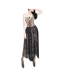 Strapless Sweetheart Off the Shoulder Chiffon/Polyester Leopard Print Stretchy Party Dress 