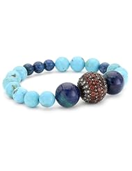 Jordan Alexander Turquoise with Garnet and Diamond Bead Bracelet