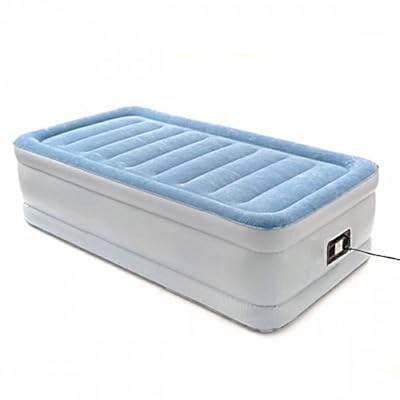 *SALE 6am to 6pm* Comfort Boulevard "Quick Luxe" Queen Size Raised Air Mattress (Sky Blue)