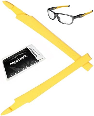 NexCraft CYC Yellow Crosslink Oakley Rubber Earsock RX Replacement Ear Socks Kit Men Women Specs Optical Spectacles Accessories Satin Black Pair Arm Switch Pro Sweep Eyewear Eyeglasses Earsocks
