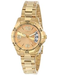 Invicta Womens 15119 Specialty 18k Gold Ion-Plated Stainless Steel Watch