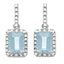 14k White Gold Aquamarine and Diamond Drop Earrings