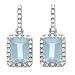 14k White Gold Aquamarine and Diamond Drop Earring