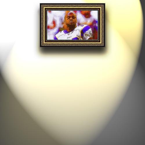 Completely Handpainted American Football Sport Painting, Custom Order FL8866, Oil on Canvas, with Option to Paint Jerry, Brett & Co. from Any Other Favorite Photograph or Picture, Unframed, Size 21'' x 37