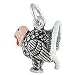 Strutting Thanksgiving Tom Turkey 925 Sterling Silver and Enamel Traditional Charm or Pendant