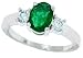 1.68CT Emerald and Diamond Ring in 14Kt White Gold