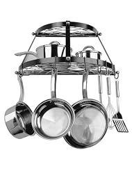 Buy New Range Kleen 2 Shelf Wall Mount Black Wrought Iron And Stainless Steel Pot Rack...