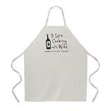 I Love Cooking With Wine Apron - Natural