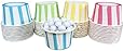 Outside the Box Papers Pastel Stripe Candy Nut Cups 48 Pack Pink, Light Blue, Yellow, Mint Green