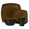 Reactive Glaze Square 16-pc. Dinnerware Set - Honey