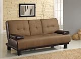 IMAGE OF Turret Two Tone Convertible Sleeper Sofa in Brown and Dark Brown