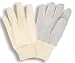 Leather Palm White Canvas Gloves 1 Pair