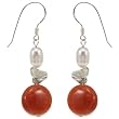 EXP Handmade Agate, Pearl, Aventurine & Sterling Silver Earrings
