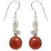 Freshwater Pearl, Aventurine & Gold Crystal Handmade Earrings