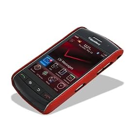 Noir Luxe Red Leather Snap-On Advanced Case for Blackberry 9500 Storm