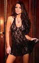 Rose Lace Halter Dress (Black, One Size)