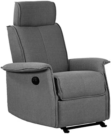 Dezmo Home Décor Furniture Set Electric Push Button Reclinerr, with Glider Motion, with Gray MicroFiber Fabric