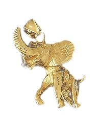 Dazzlers Solid 14 karats Gold 3D Elephant Charm Pendant available in three colors from jewelsberry (weights: 9.6 grams only)