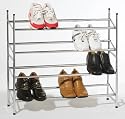 4 TIER CHROME SHOE RACK EXTENDABLE