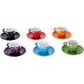 Bialetti I Colorati Espressotassen-Set mit 6 Tassen und Unterteller