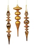 IMAGE OF Pack of 12 Rich Plum Gold Finial Glass Christmas Ornaments 12