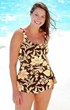 Secret Garden Sarong Front Swimsuit - Plus Size Swimwear Plus Size Swimsuits