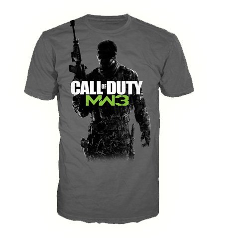 Official T Shirt CALL OF DUTY Grey MW3 SOLDIER 