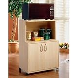 Nexera Delissio Microwave Kitchen Cart in Natural Maple