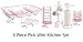 6 PIECE PINK WIRE KITCHEN DRAINER, UTENSIL HOLDER SET