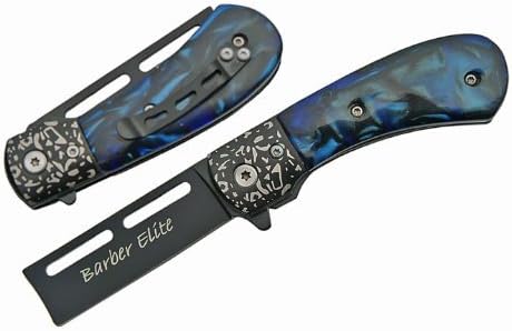 3.5" Blue Pearl Razor Pocket Knife