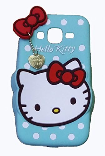 G530 Case,Galaxy Grand Prime Silicone Case,Tribe-Tiger Cartoon Hello Kitty Silicon Gel Rubber Case Cover Skin for Samsung Galaxy Grand Prime G530/G5308/G5306W/G530H/DS(Blue Kitty)