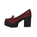 Show Shine Women's Fashion Platform High Chunky Heel Loafers Shoes