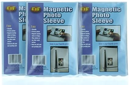 Lot of 6 Magnetic 4" x 6" Photo Sleeves Insert Picture Reusable Holder