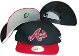 Atlanta Braves Navy/Red Two Tone Low Profile Snapback Adjustable Plastic Snap Back Hat / Cap