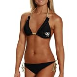Pittsburgh Penguins Ladies 2-Piece Ruffle Bikini - Black (Medium)