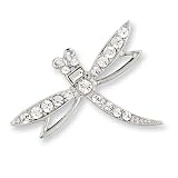 1928 Silver-tone Crystal Dragonfly Pin